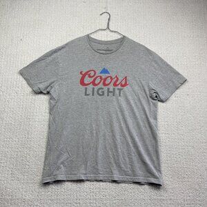 COORS LIGHT Shirt Large Light Gray COLD AS THE ROCKIES  Beer Brew Tee Y2K